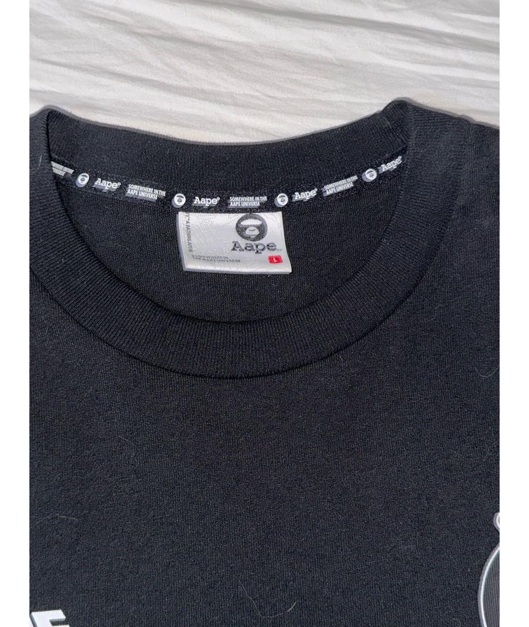 A BATHING APE Черная хлопковая майка, фото 3