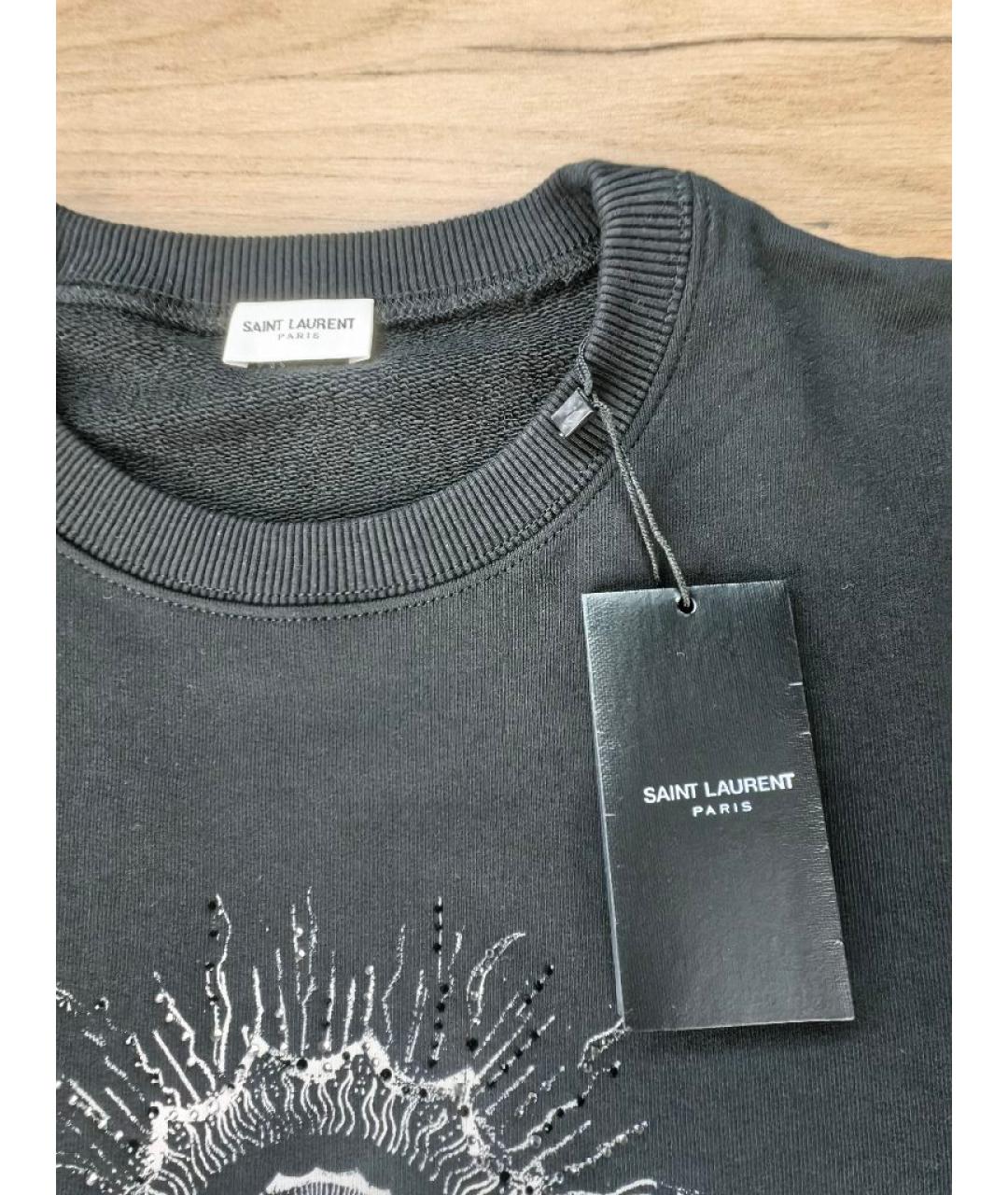 SAINT LAURENT Черный хлопковый джемпер / свитер, фото 4