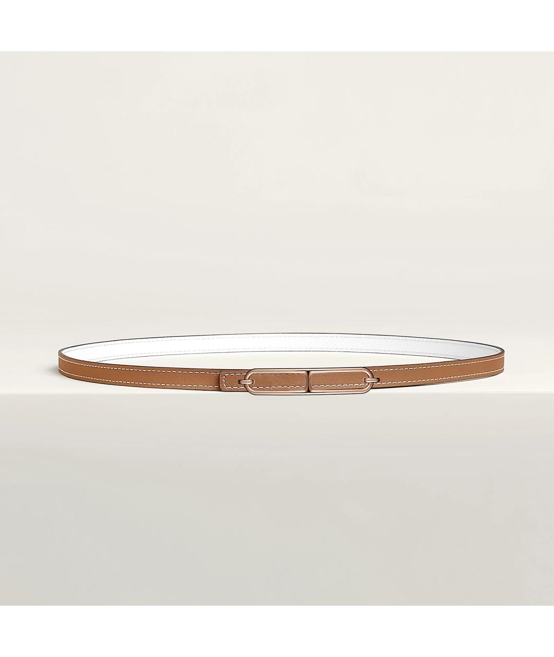 HERMES Белый кожаный ремень, фото 2