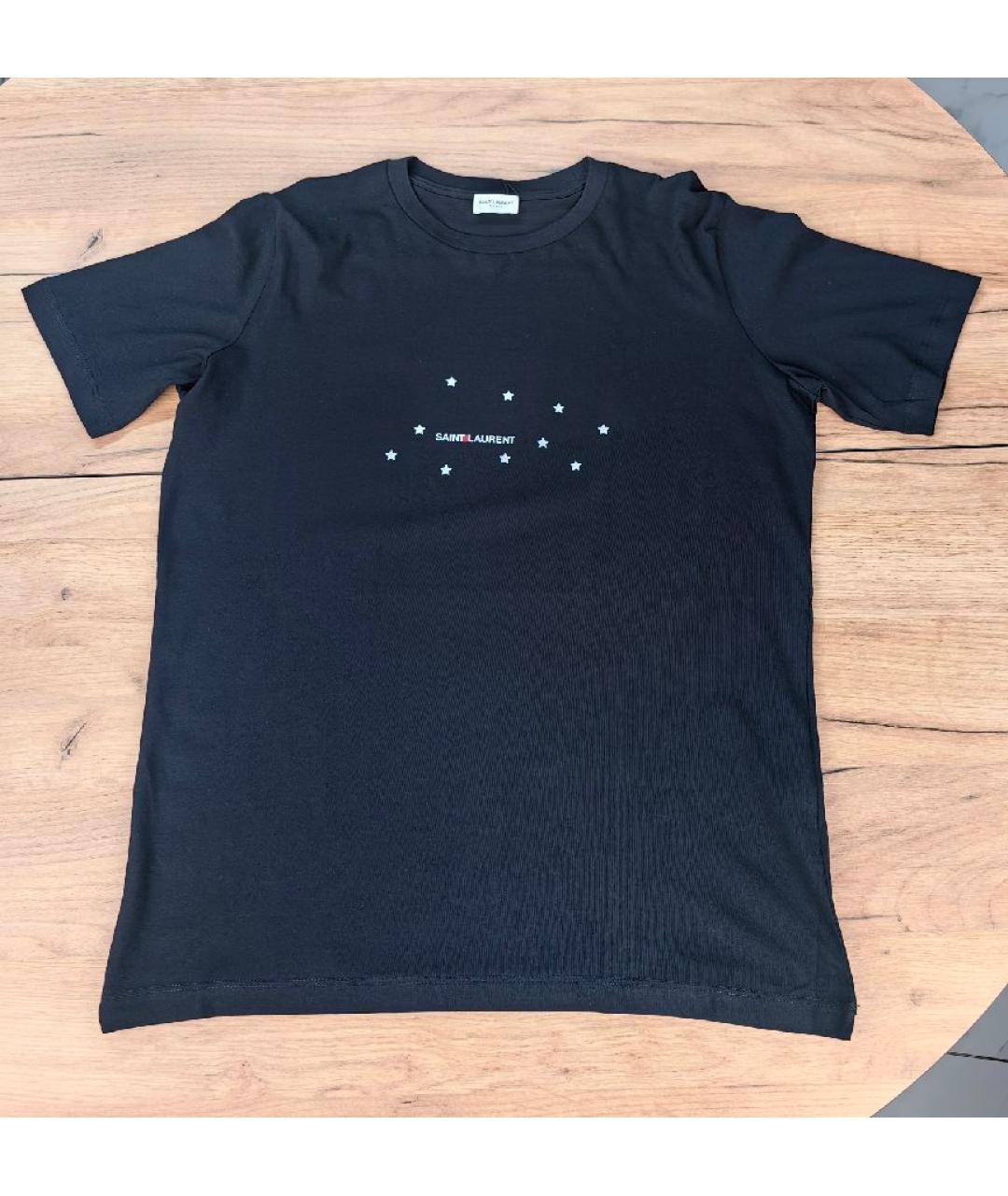 SAINT LAURENT Черная хлопковая футболка, фото 6