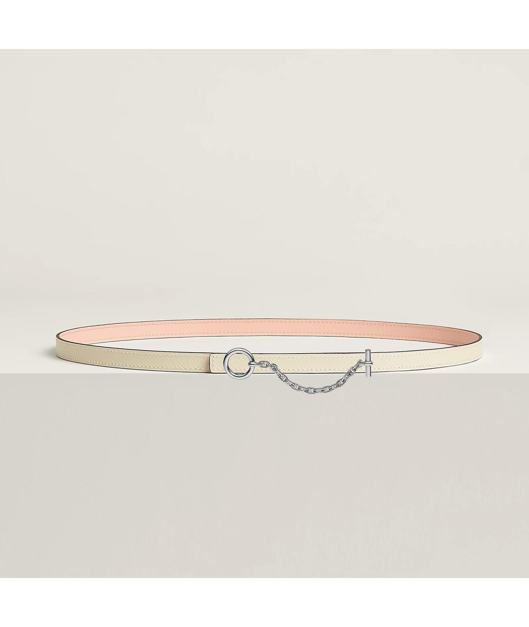 HERMES Коралловый кожаный ремень, фото 2