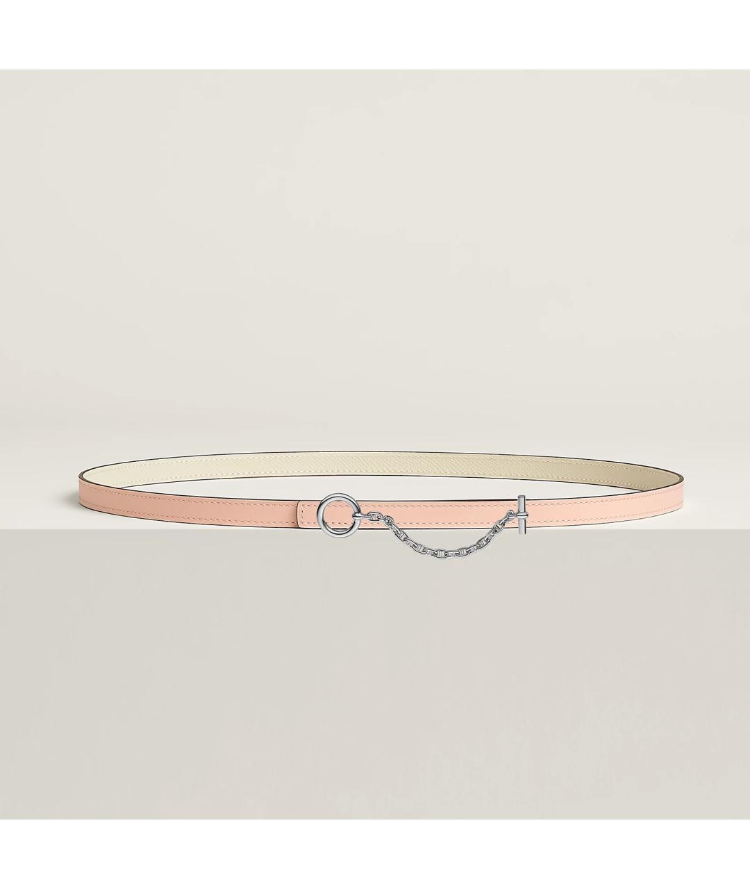 HERMES Коралловый кожаный ремень, фото 4