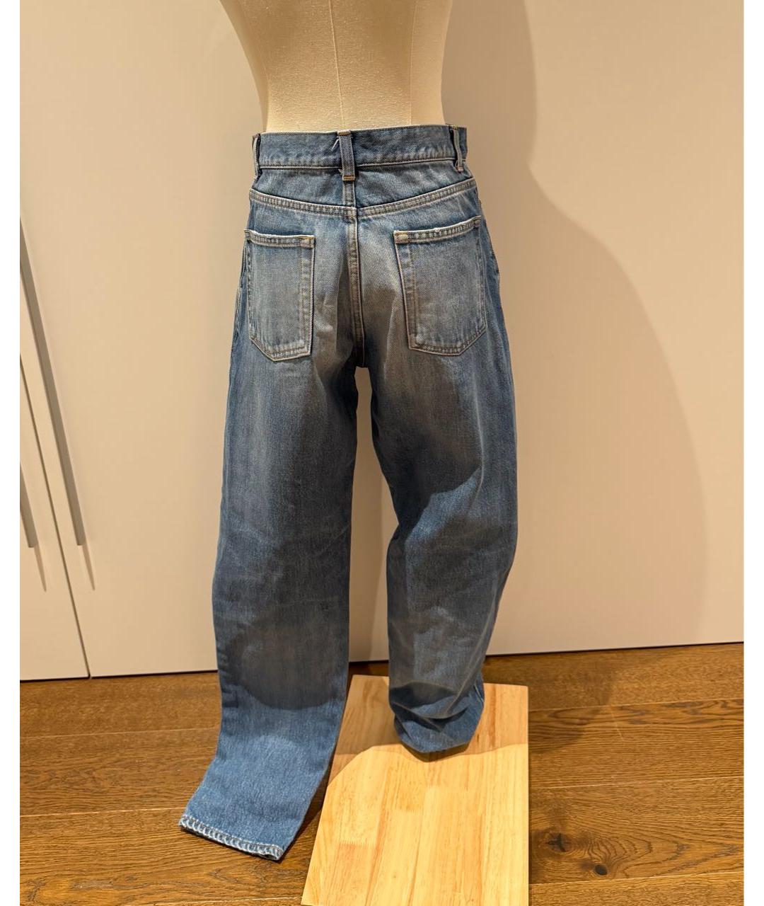 SAINT LAURENT Синие хлопковые прямые джинсы, фото 2