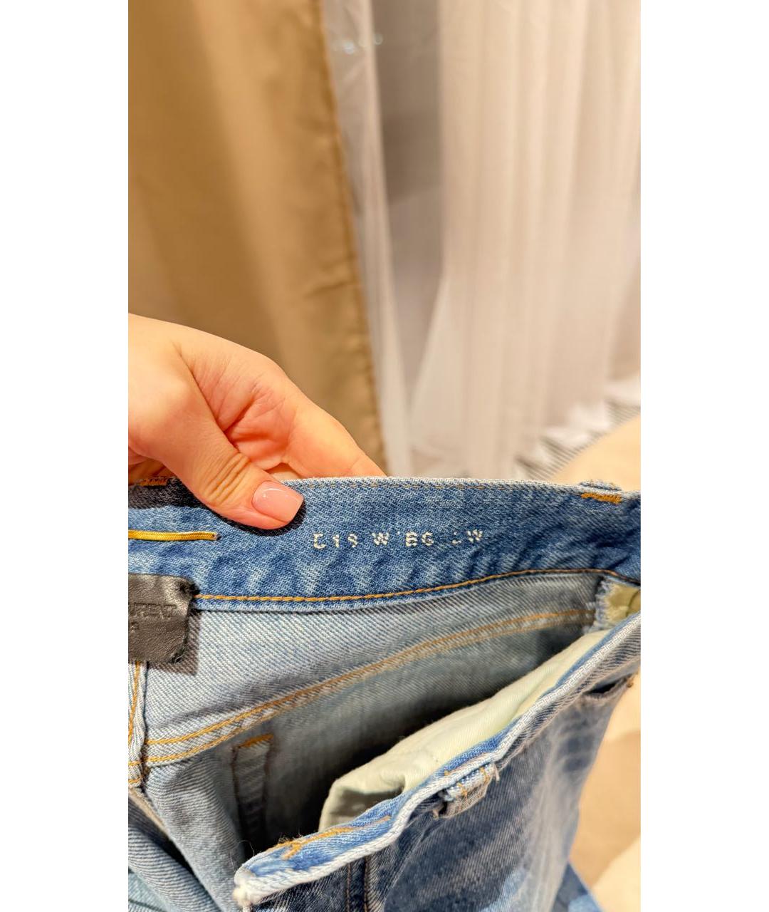 SAINT LAURENT Синие хлопковые прямые джинсы, фото 6