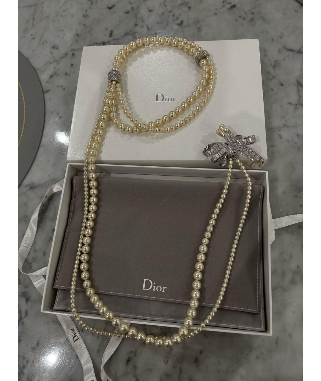 CHRISTIAN DIOR Белое жемчужное колье, фото 2