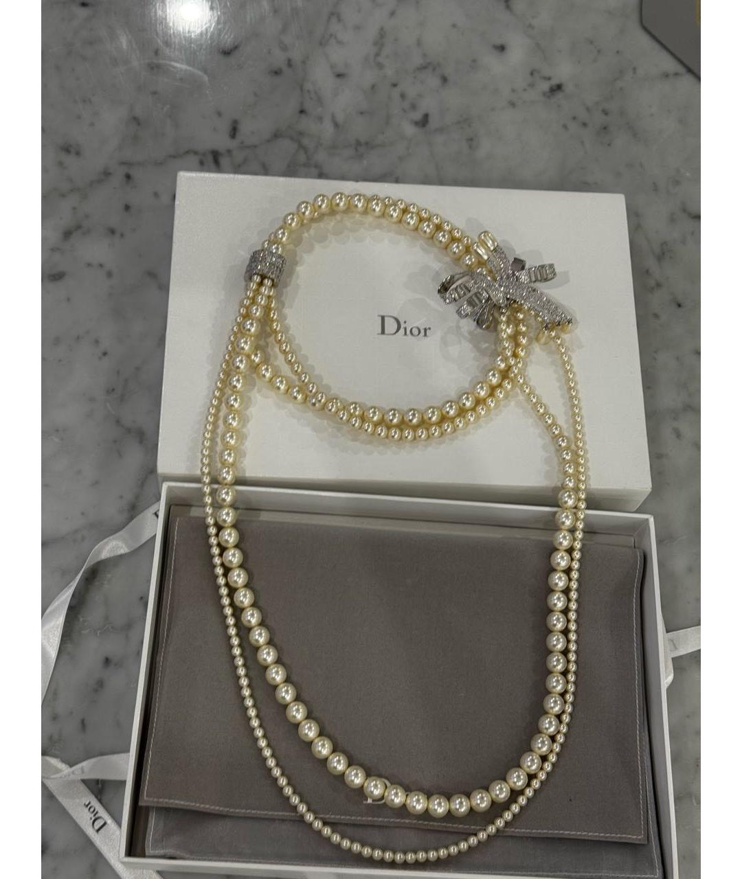 CHRISTIAN DIOR Белое жемчужное колье, фото 8