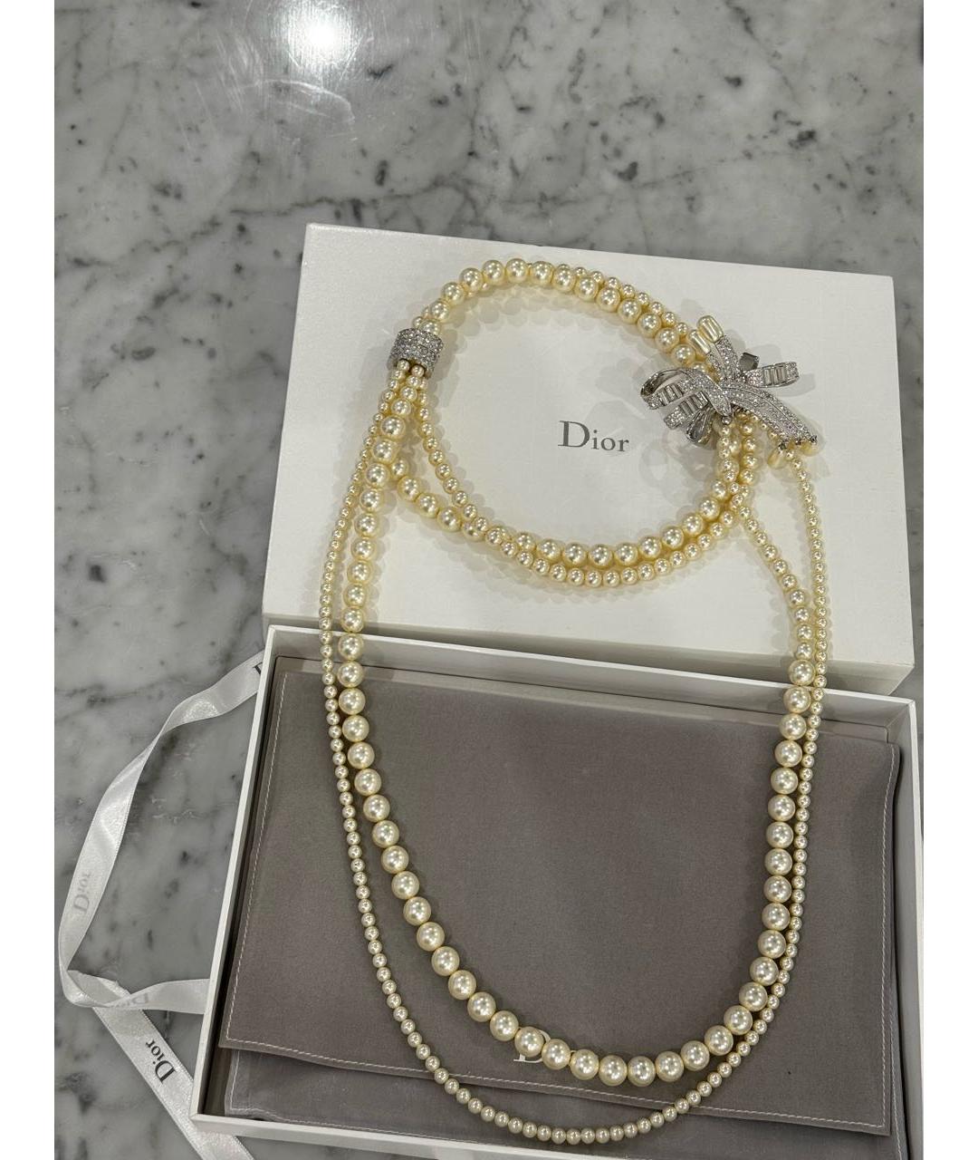 CHRISTIAN DIOR Белое жемчужное колье, фото 5