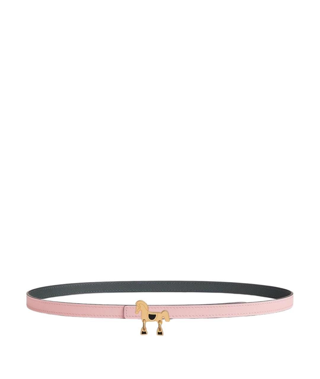 HERMES Розовый кожаный ремень, фото 1
