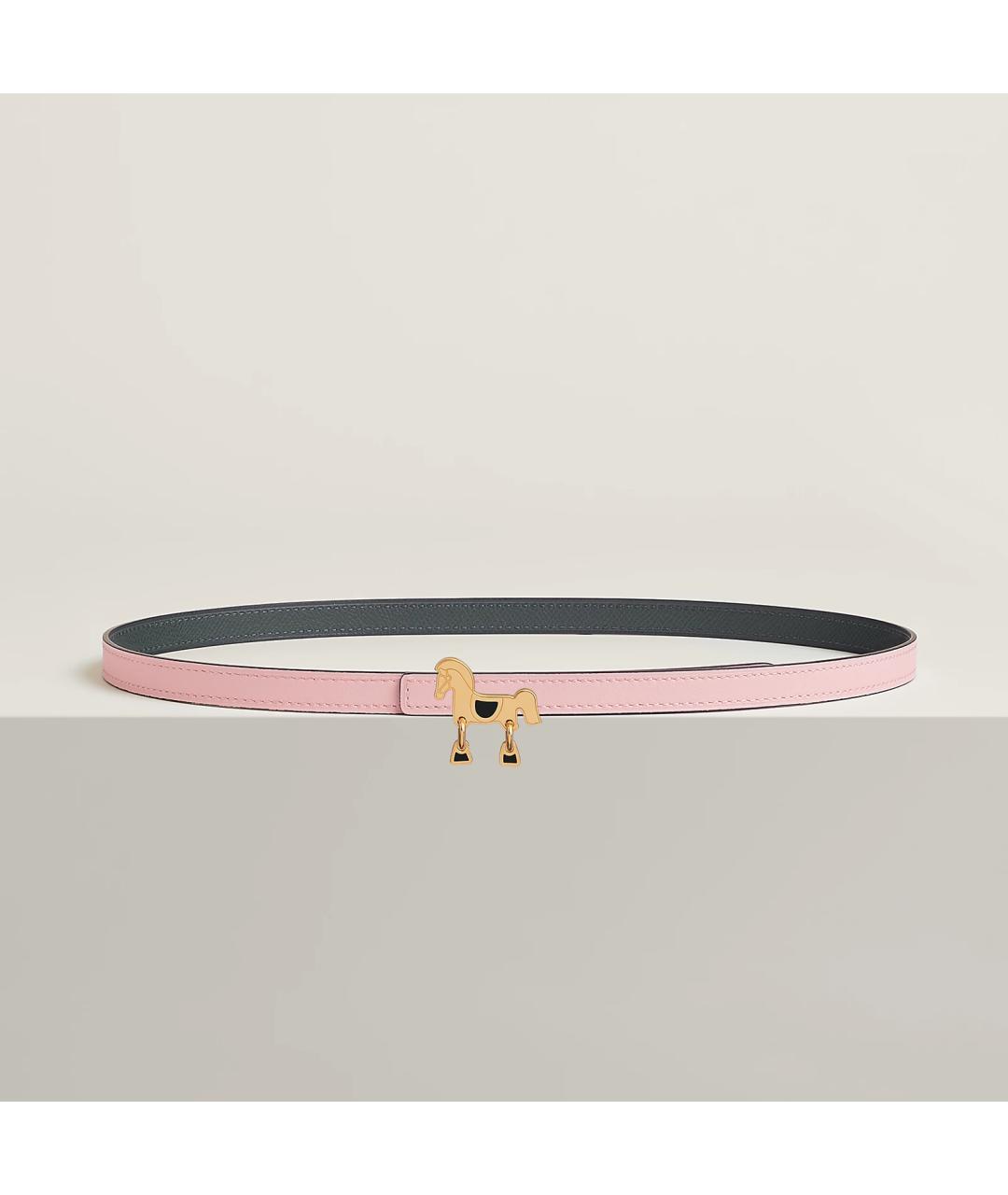 HERMES Розовый кожаный ремень, фото 3