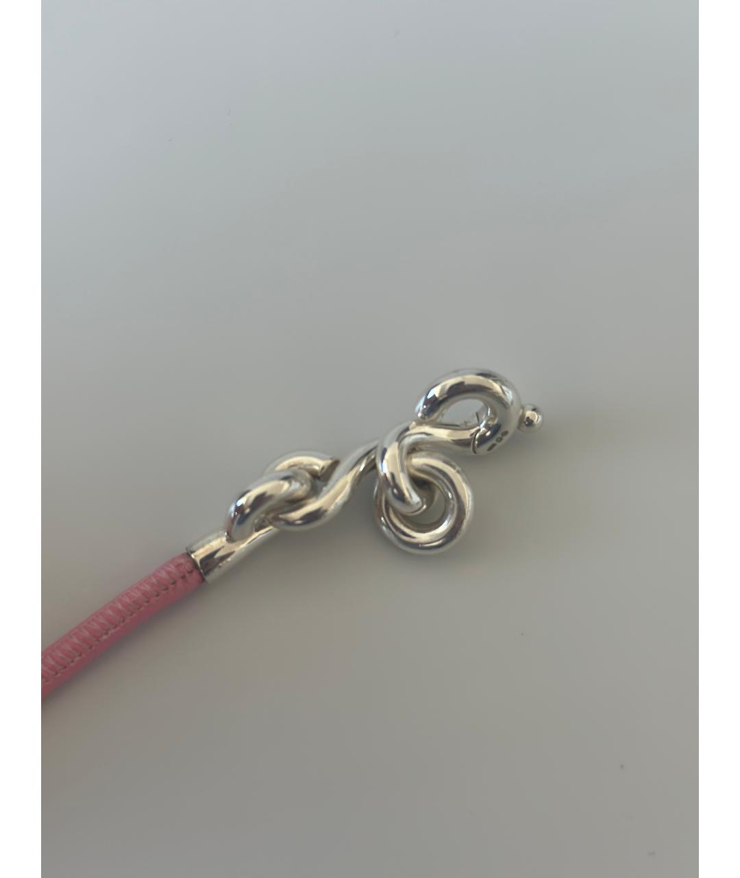 BOTTEGA VENETA Розовый кожаный браслет, фото 2