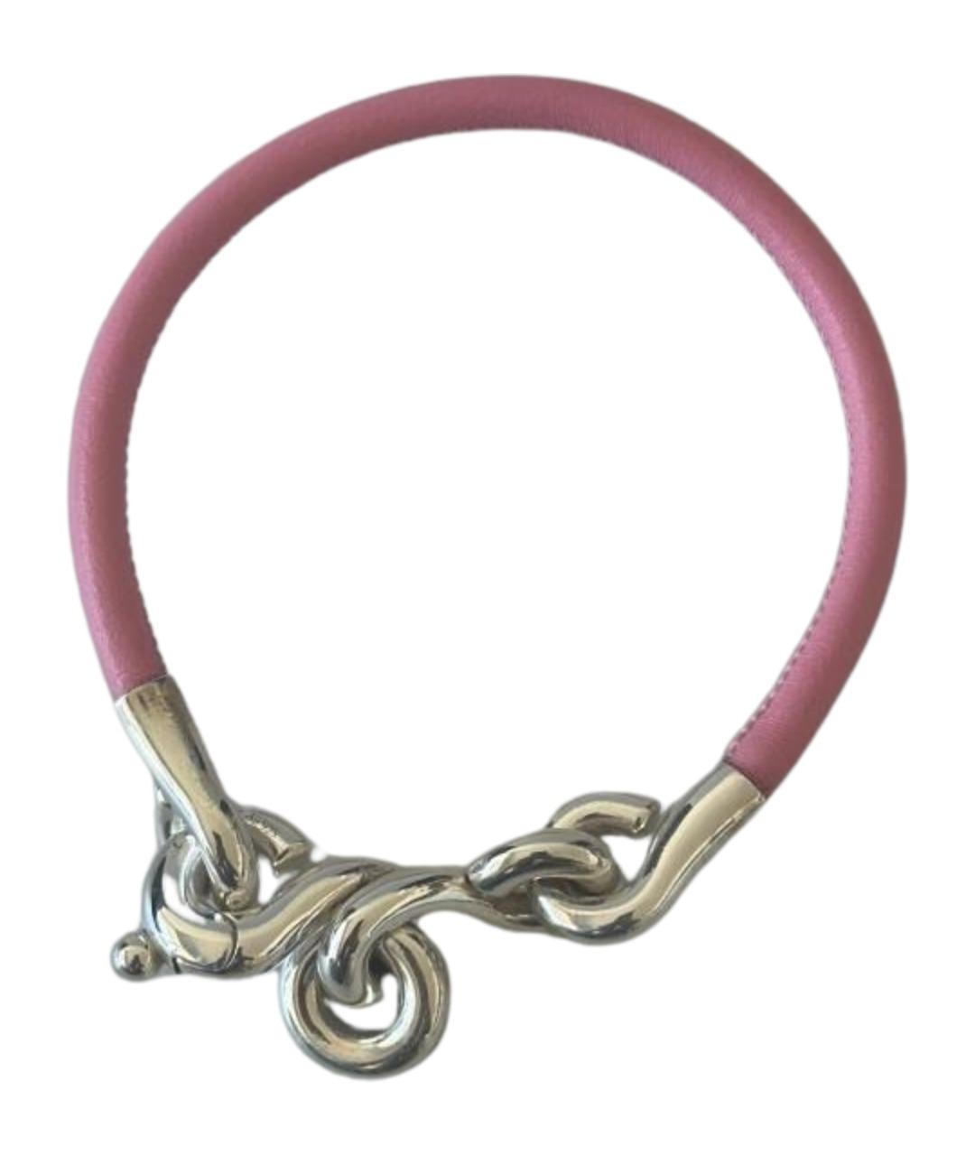 BOTTEGA VENETA Розовый кожаный браслет, фото 1