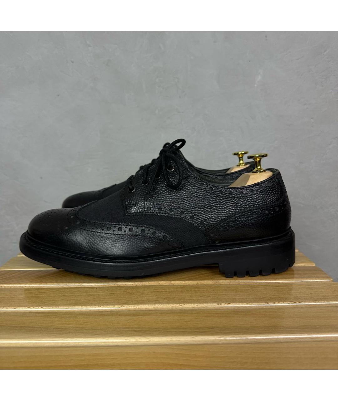 BARBOUR Черные кожаные низкие ботинки, фото 9