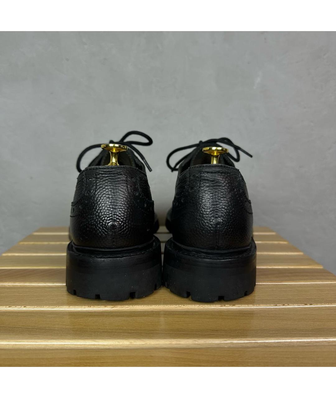 BARBOUR Черные кожаные низкие ботинки, фото 5