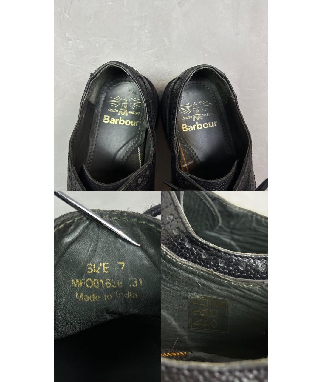 BARBOUR Черные кожаные низкие ботинки, фото 8
