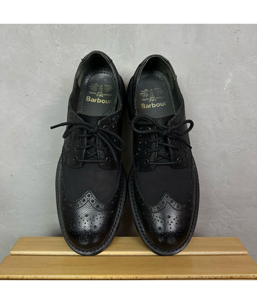 BARBOUR Черные кожаные низкие ботинки, фото 6