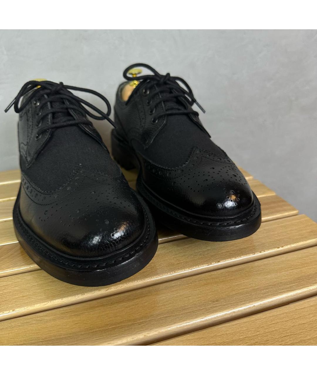 BARBOUR Черные кожаные низкие ботинки, фото 4