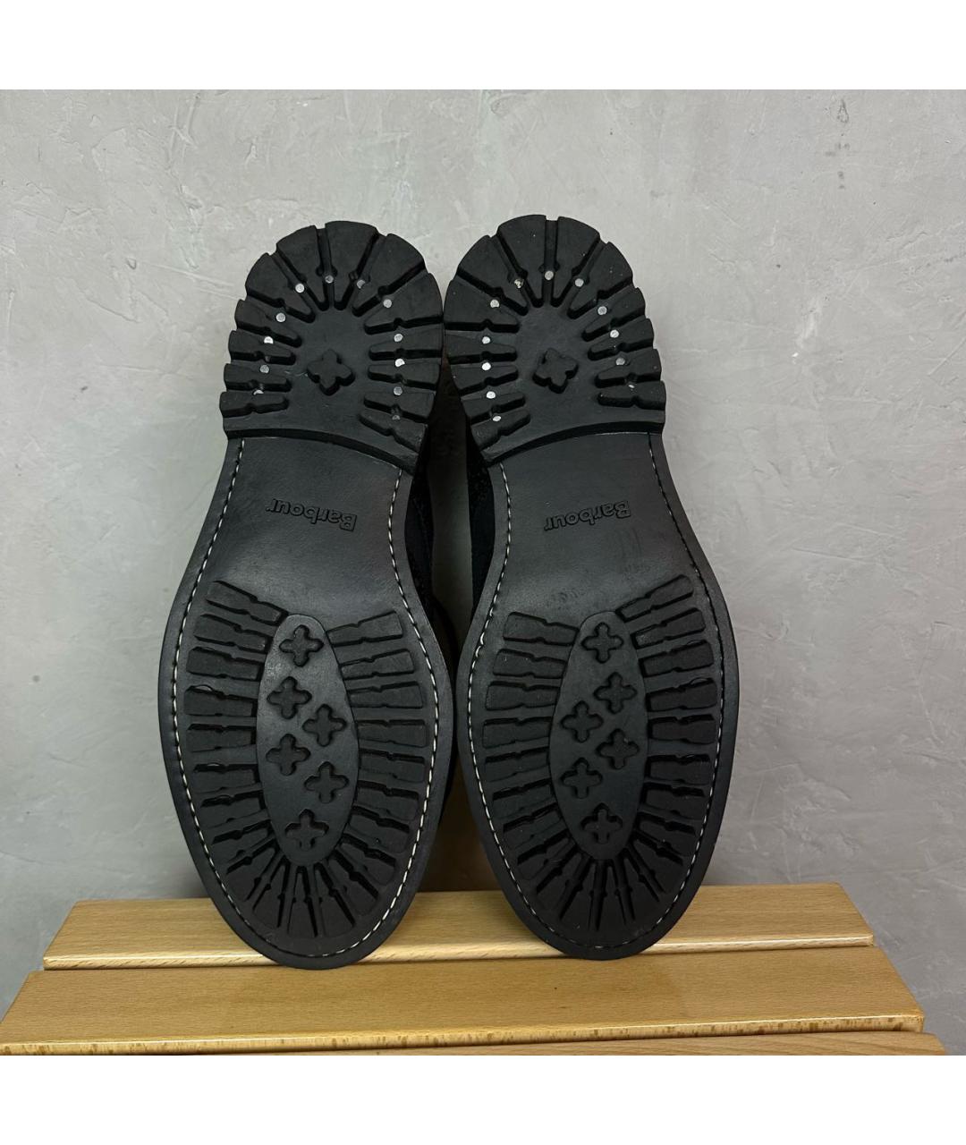BARBOUR Черные кожаные низкие ботинки, фото 7