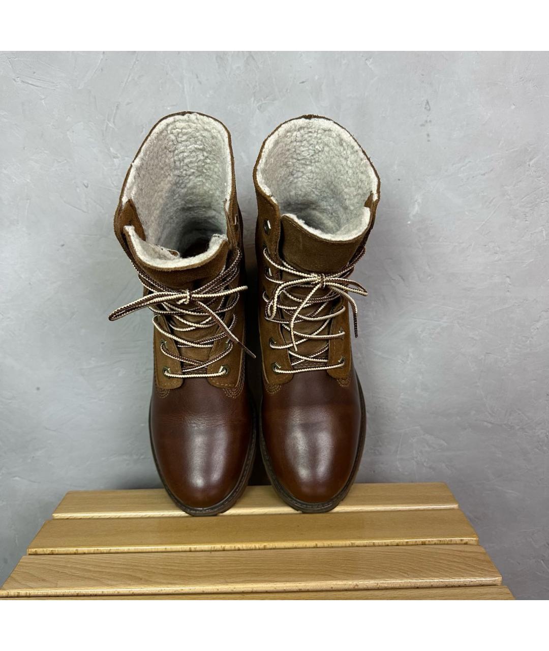TIMBERLAND Коричневые кожаные ботинки, фото 4