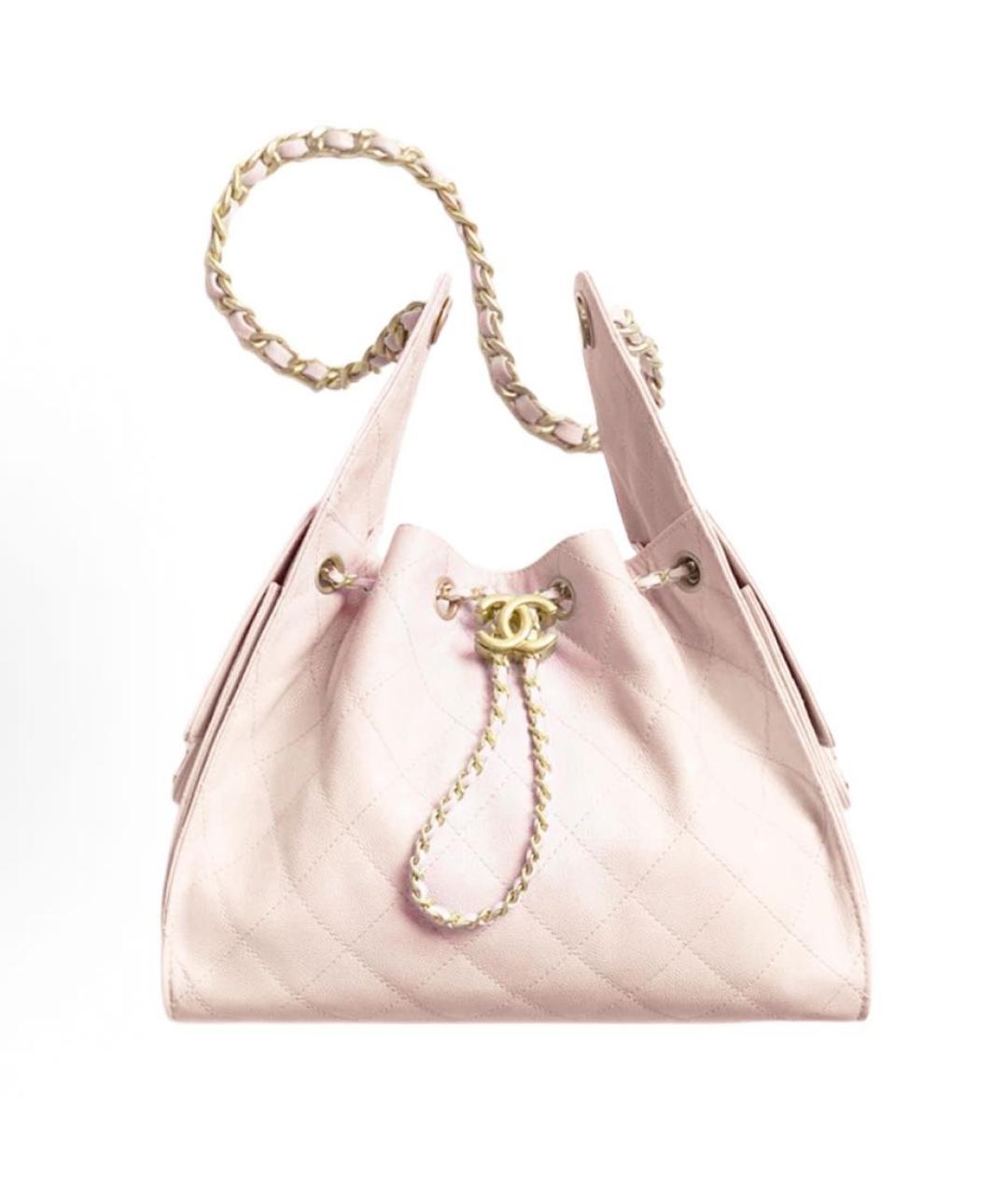 CHANEL Розовая кожаная сумка тоут, фото 7