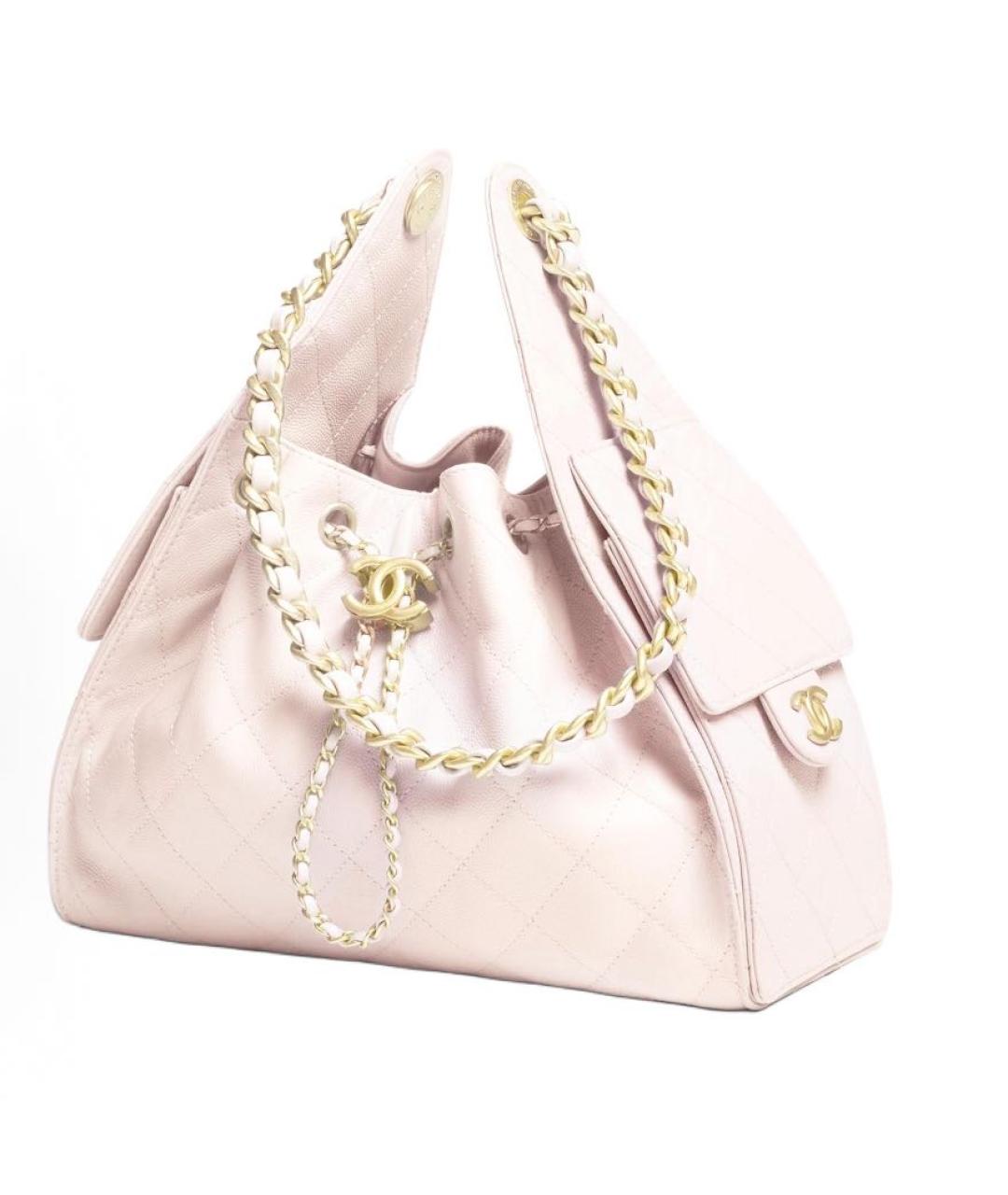 CHANEL Розовая кожаная сумка тоут, фото 2