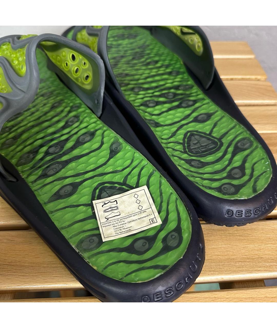 NIKE ACG Зеленые резиновые шлепанцы, фото 7