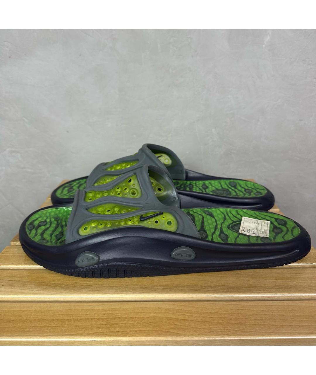 NIKE ACG Зеленые резиновые шлепанцы, фото 9