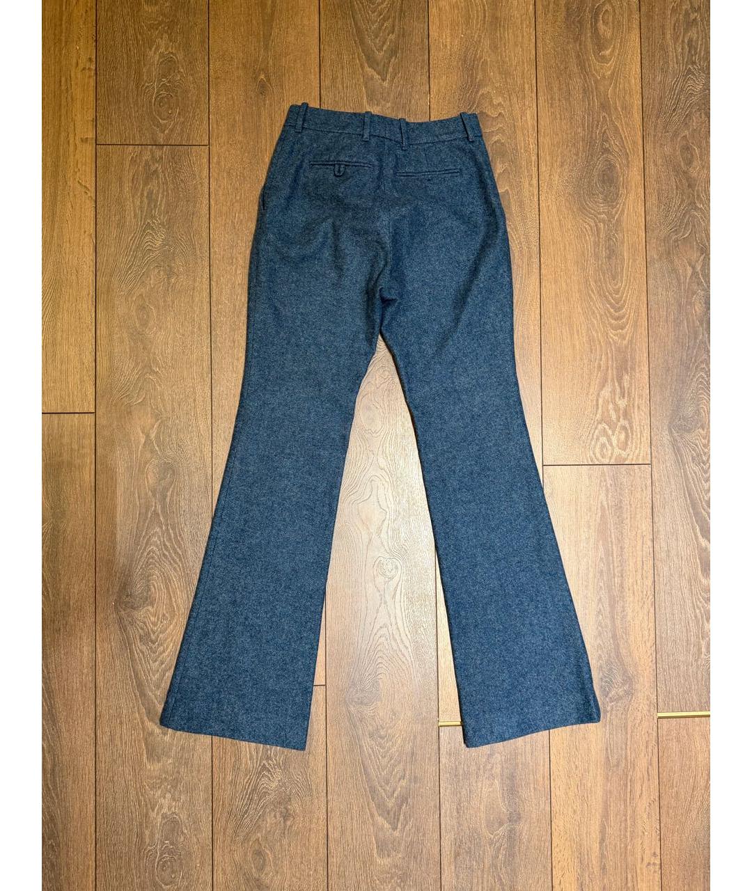 GUCCI Темно-синие шерстяные прямые брюки, фото 2