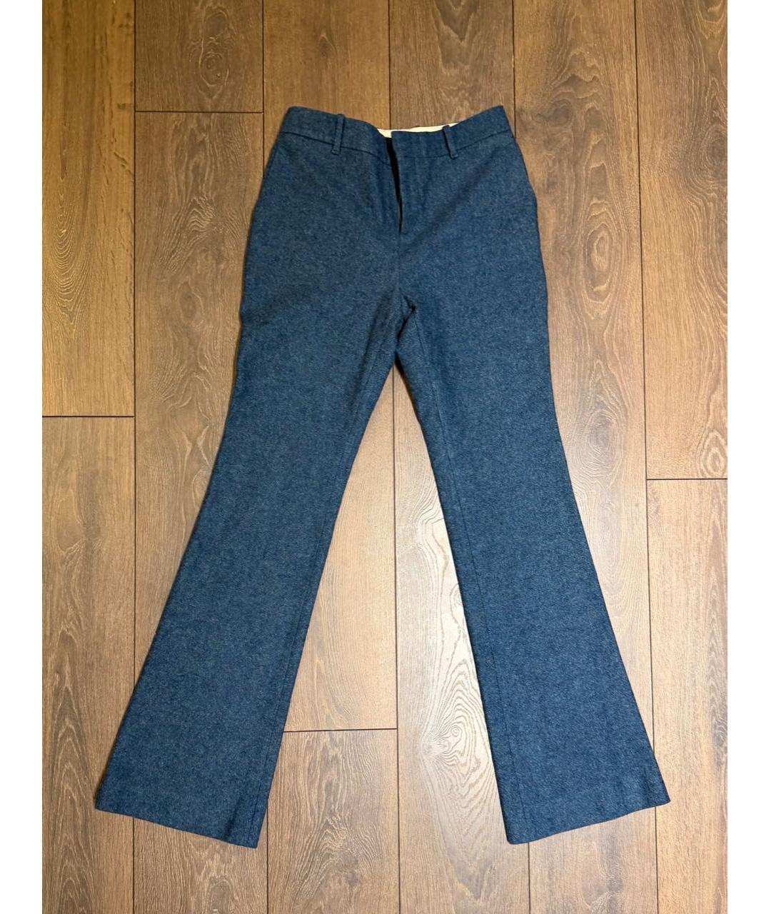 GUCCI Темно-синие шерстяные прямые брюки, фото 4
