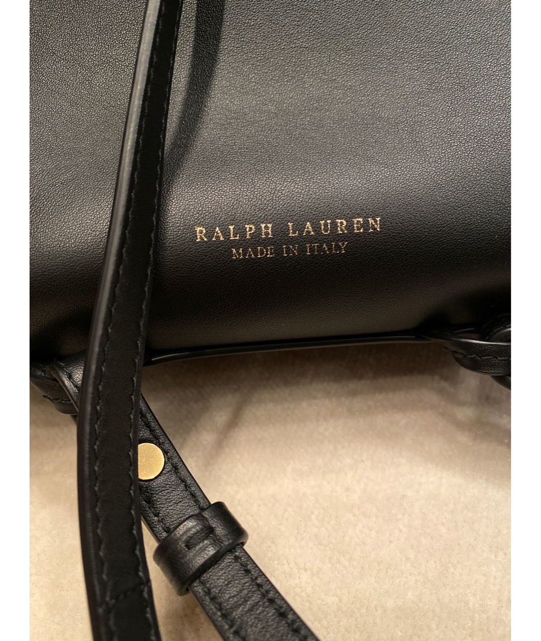 RALPH LAUREN Черный кожаный рюкзак, фото 4