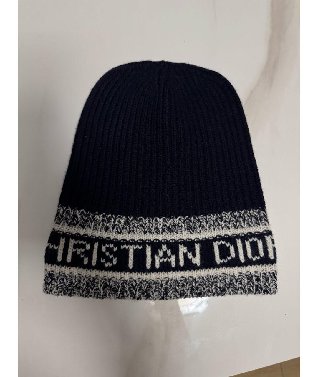 CHRISTIAN DIOR Темно-синяя шерстяная шапка, фото 6