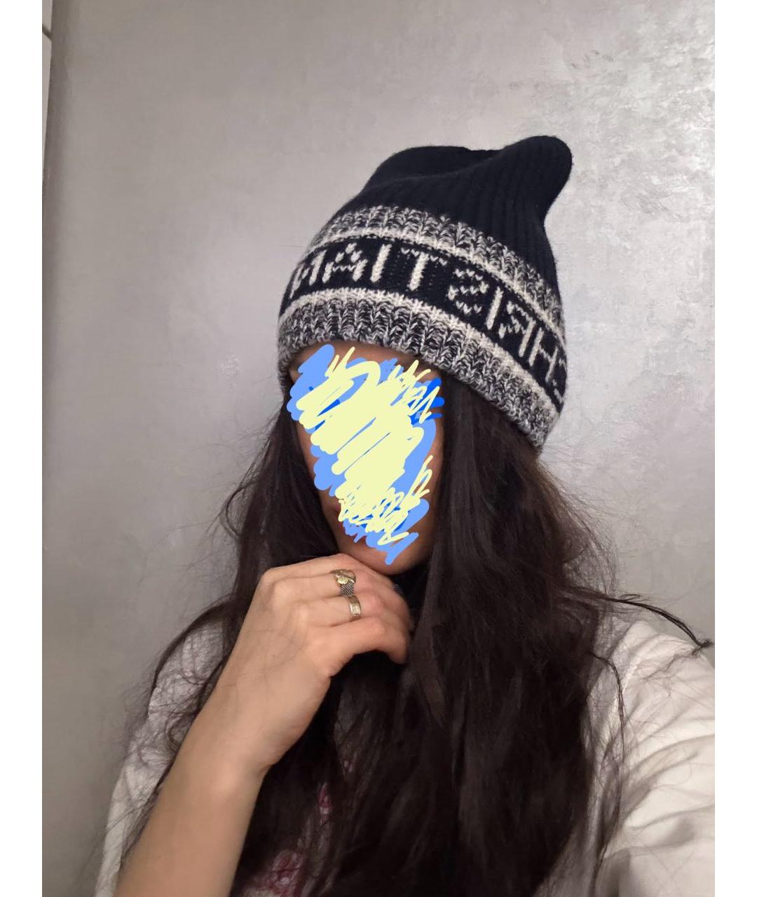 CHRISTIAN DIOR Темно-синяя шерстяная шапка, фото 4