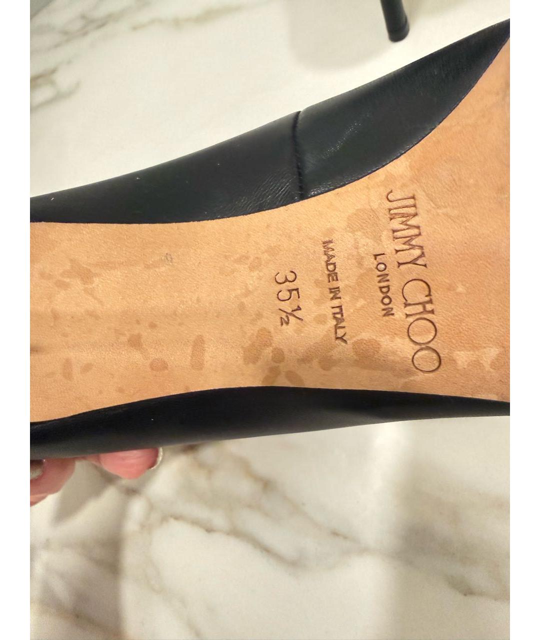 JIMMY CHOO Черные кожаные ботильоны, фото 5