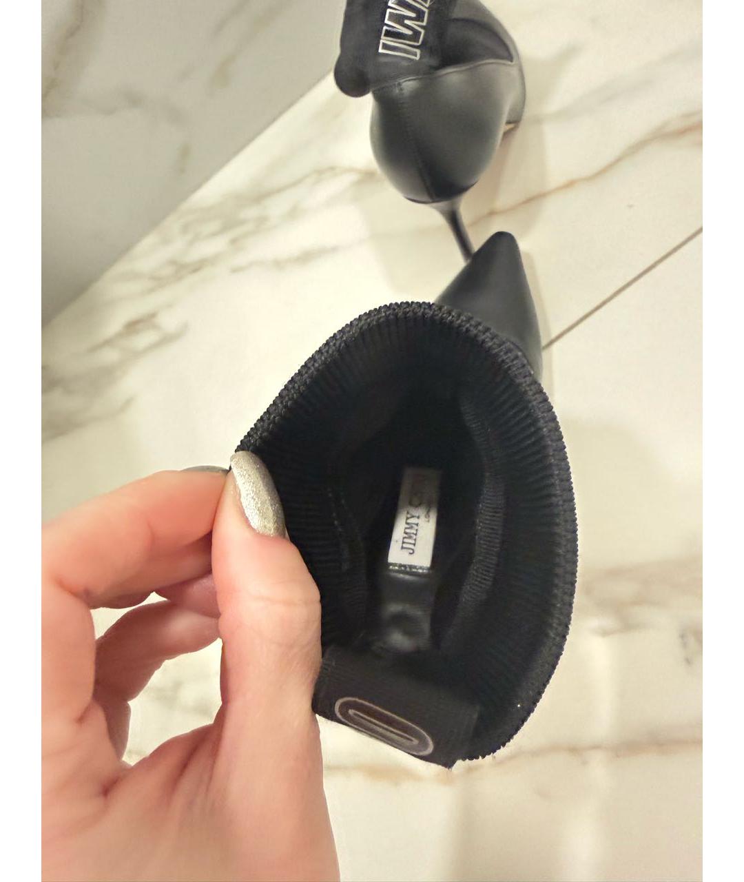 JIMMY CHOO Черные кожаные ботильоны, фото 4