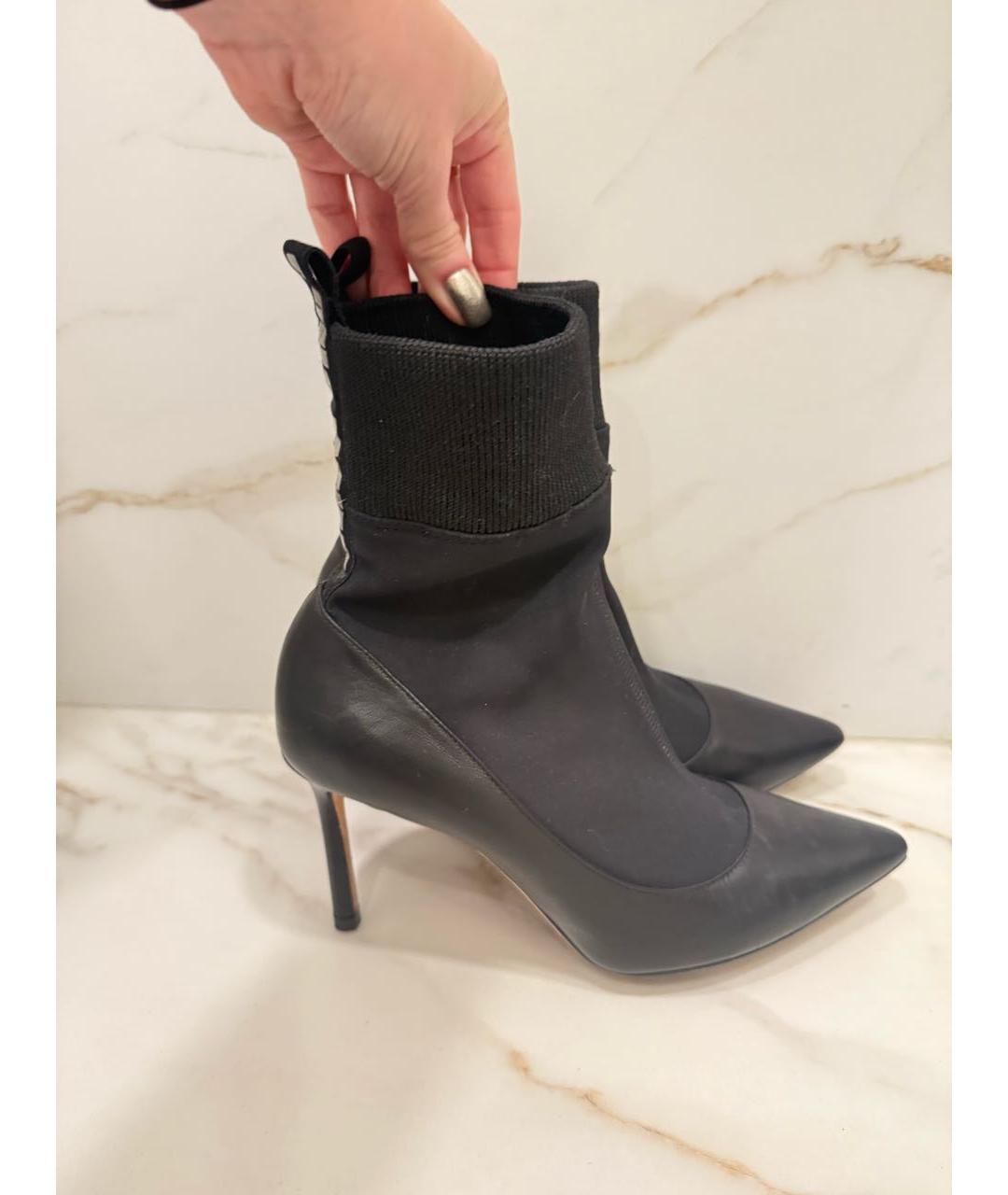 JIMMY CHOO Черные кожаные ботильоны, фото 8