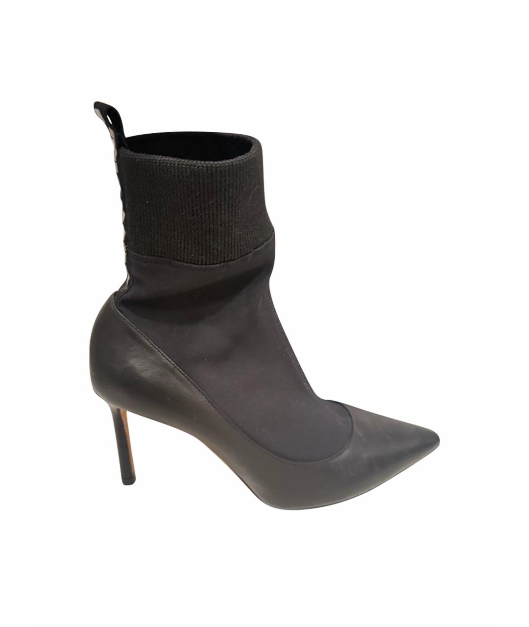 JIMMY CHOO Черные кожаные ботильоны, фото 1