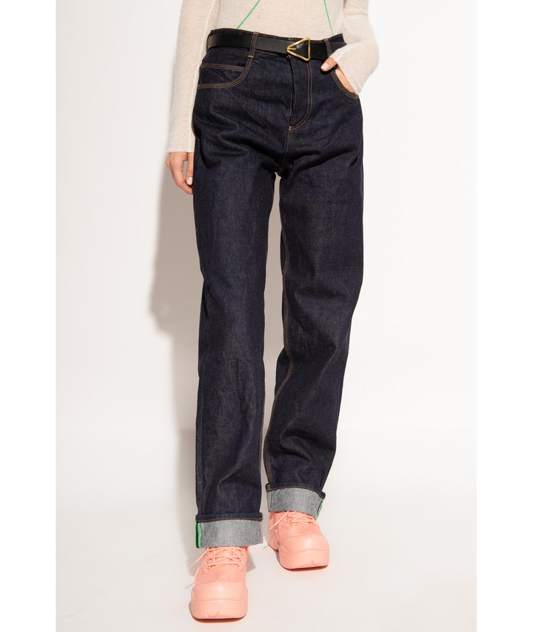 BOTTEGA VENETA Темно-синие хлопковые прямые джинсы, фото 7