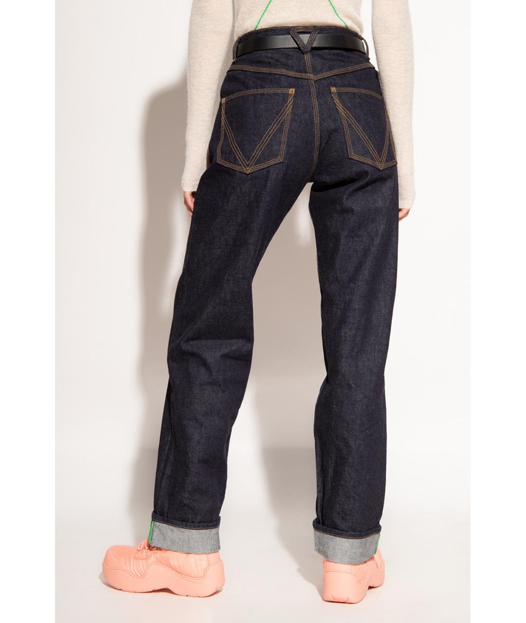 BOTTEGA VENETA Темно-синие хлопковые прямые джинсы, фото 8