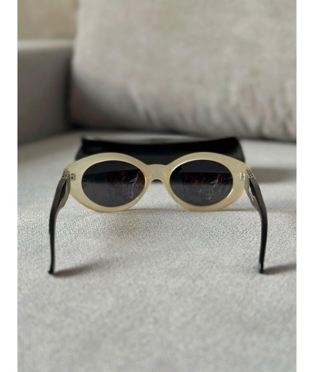 VERSACE Бежевые пластиковые солнцезащитные очки, фото 5