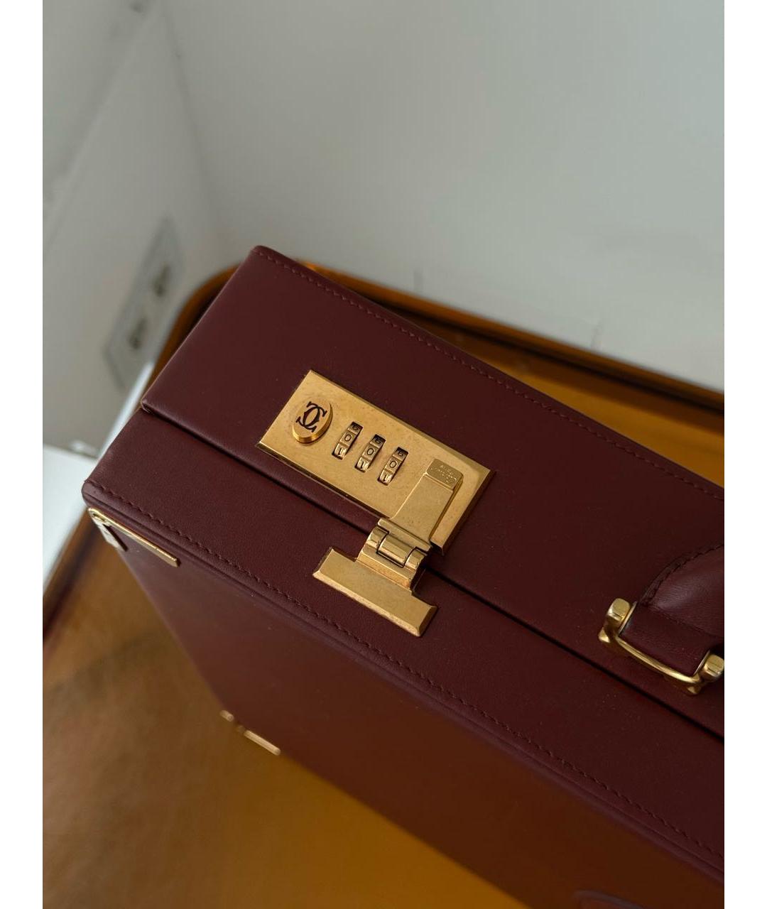 CARTIER Бордовый кожаный портфель, фото 8
