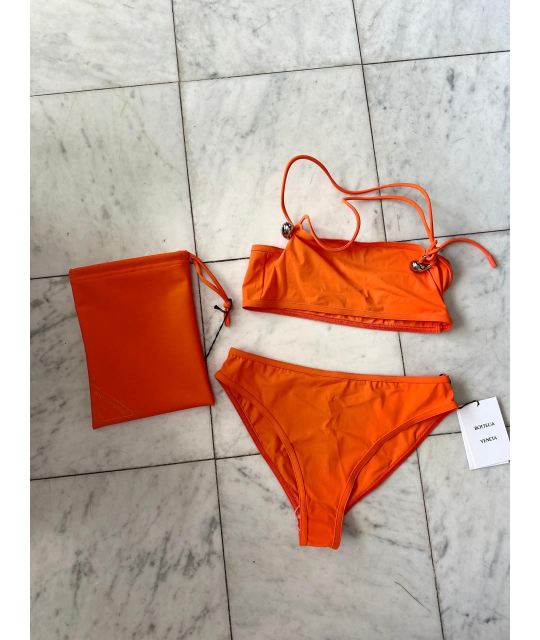 BOTTEGA VENETA Оранжевый полиамидовый купальник, фото 2