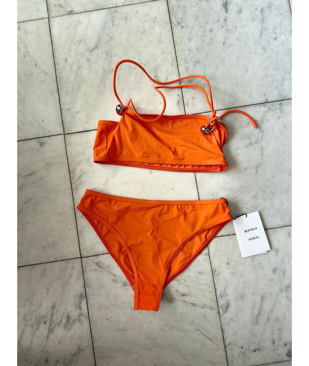 BOTTEGA VENETA Оранжевый полиамидовый купальник, фото 8