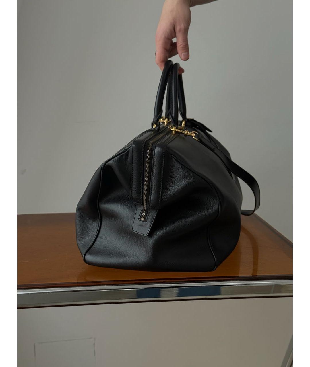 CELINE Черная кожаная дорожная/спортивная сумка, фото 2