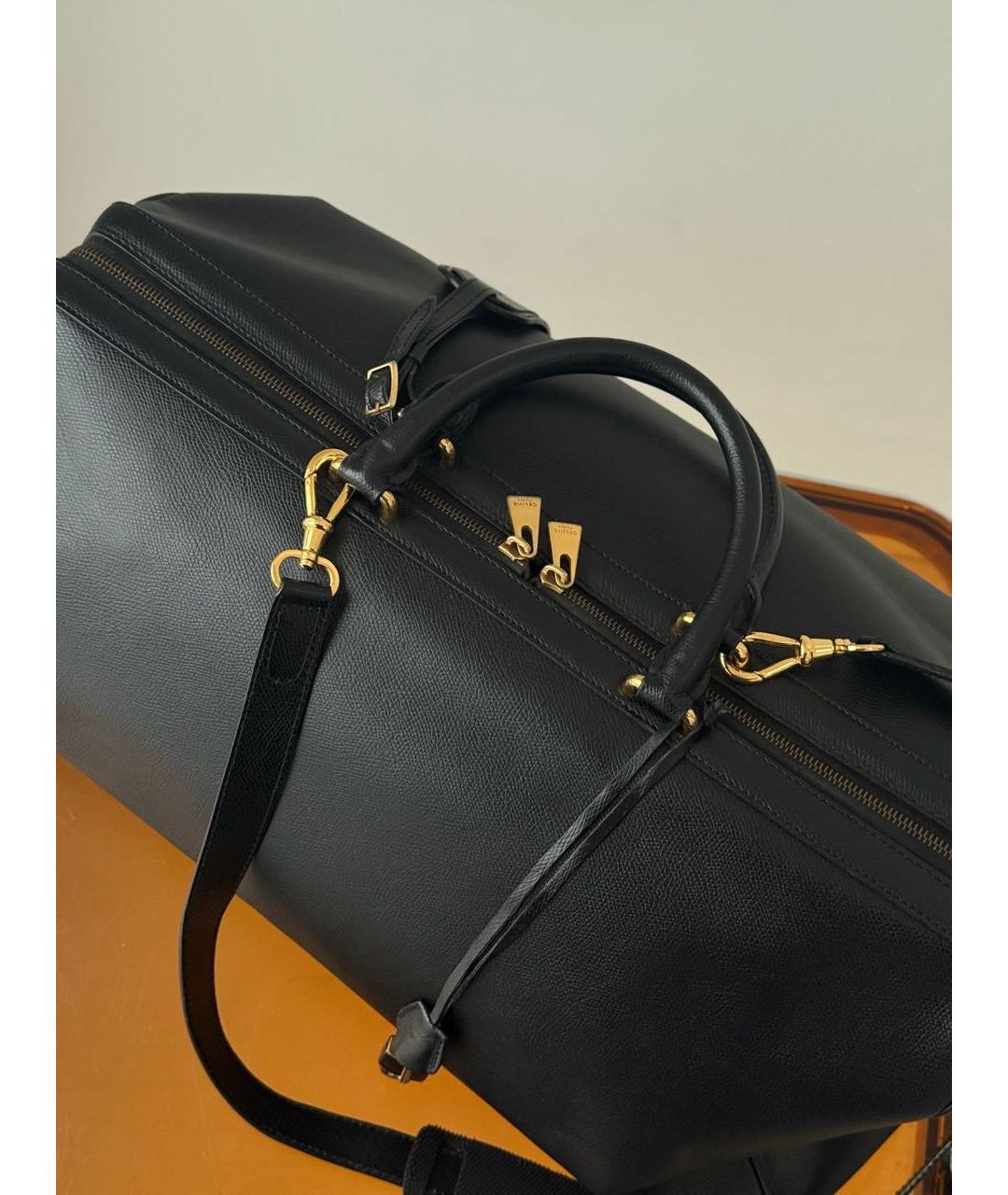 CELINE Черная кожаная дорожная/спортивная сумка, фото 6