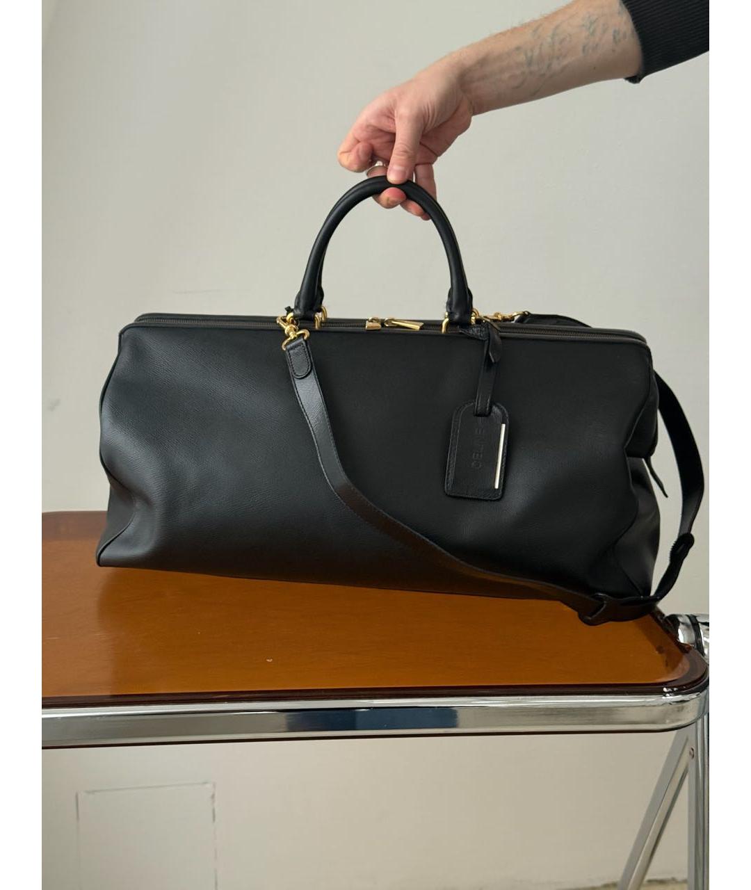 CELINE Черная кожаная дорожная/спортивная сумка, фото 9