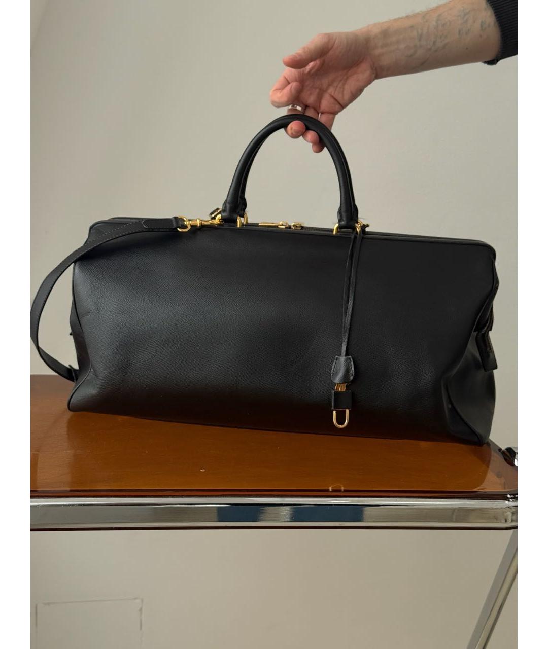 CELINE Черная кожаная дорожная/спортивная сумка, фото 3