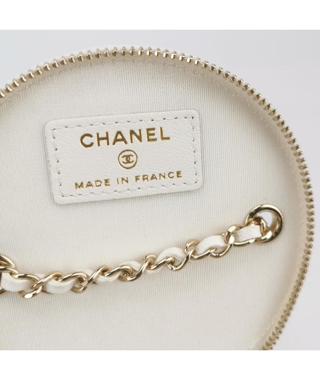 CHANEL Белая кожаная сумка через плечо, фото 7