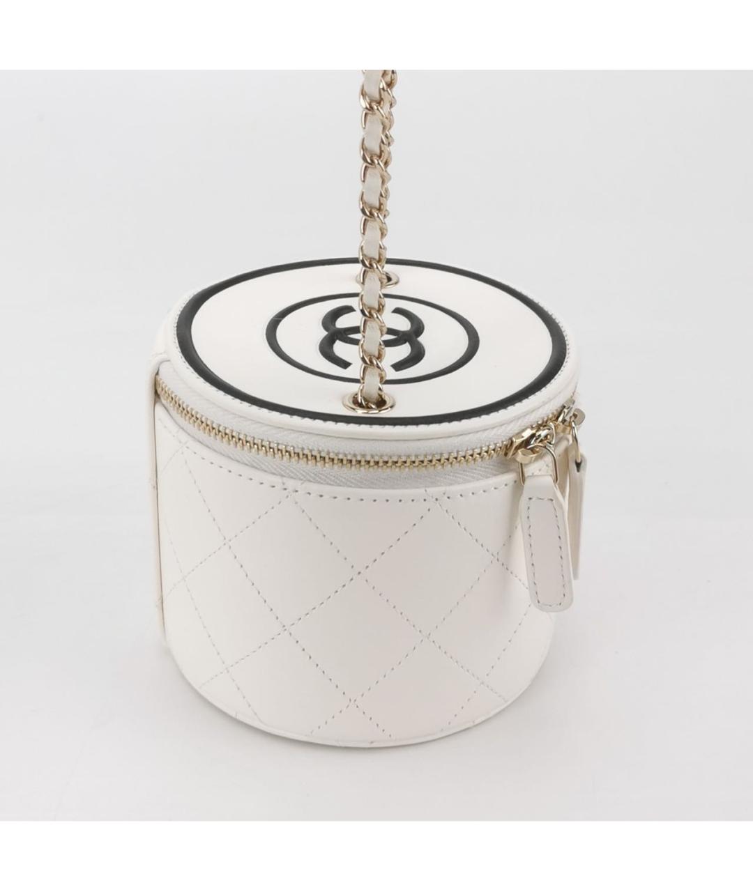 CHANEL Белая кожаная сумка через плечо, фото 3