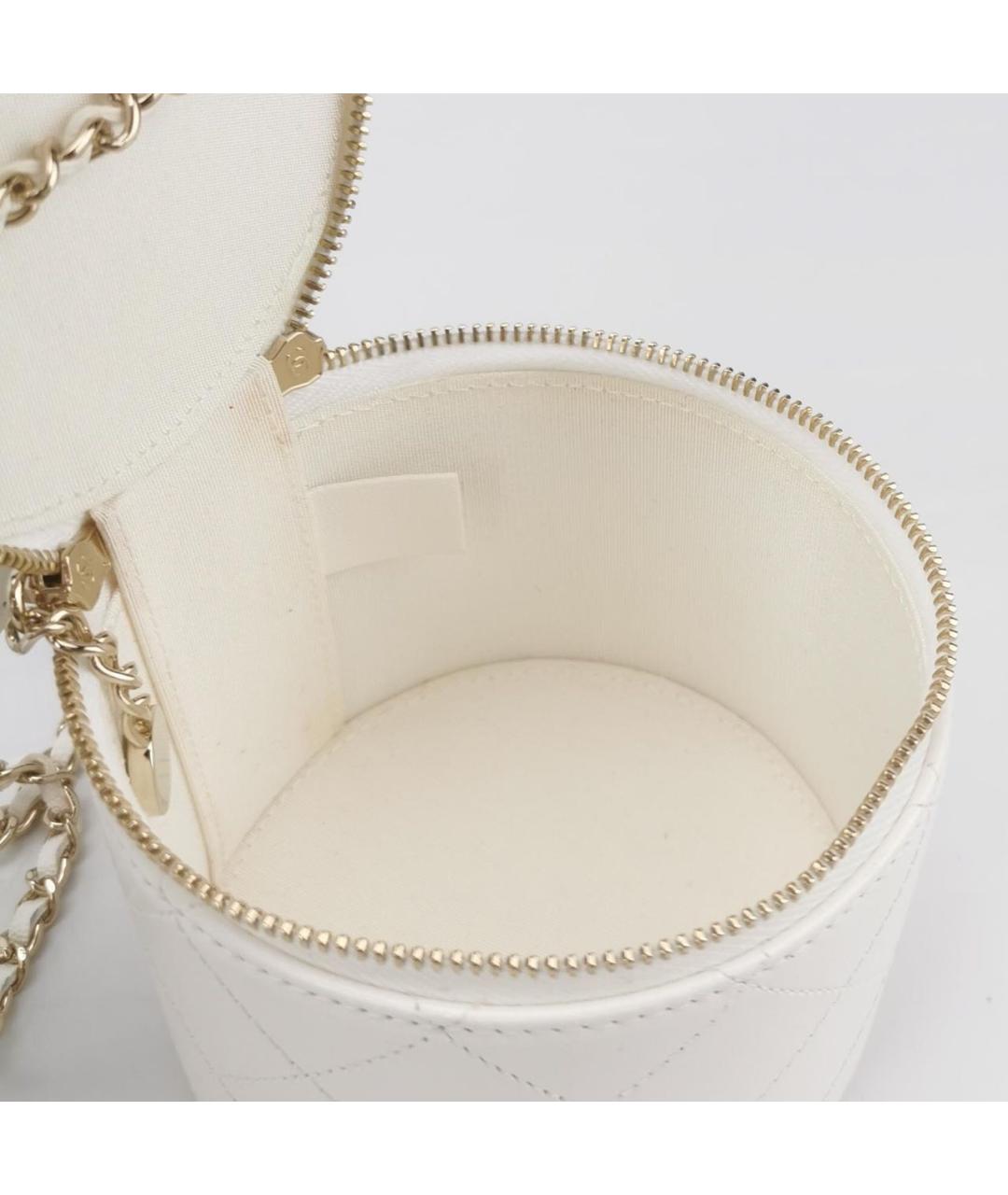 CHANEL Белая кожаная сумка через плечо, фото 6