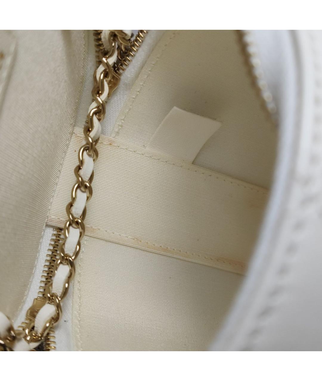 CHANEL Белая кожаная сумка через плечо, фото 8
