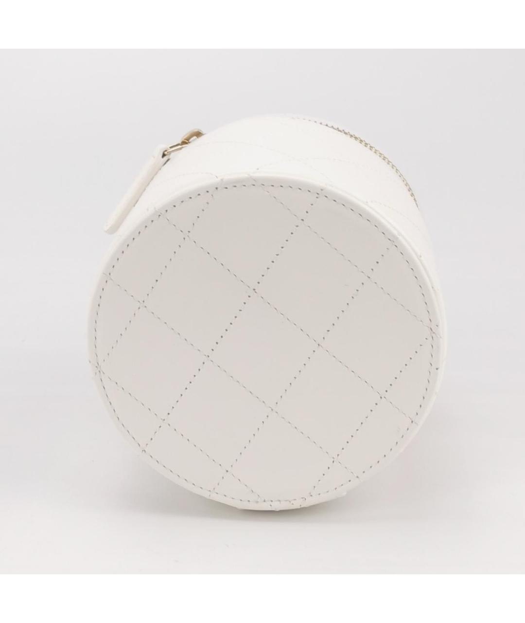 CHANEL Белая кожаная сумка через плечо, фото 5